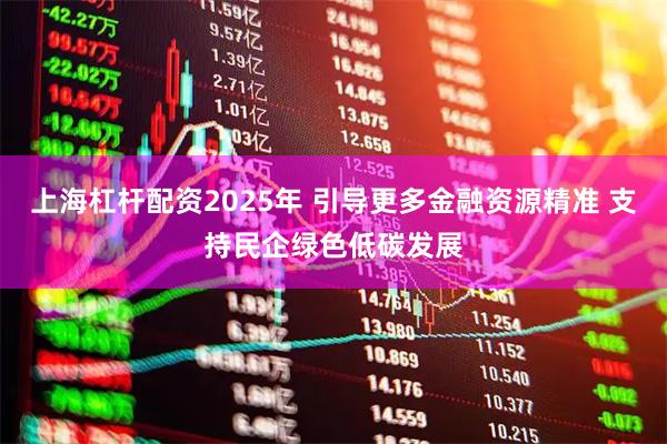 上海杠杆配资2025年 引导更多金融资源精准 支持民企绿色低碳发展